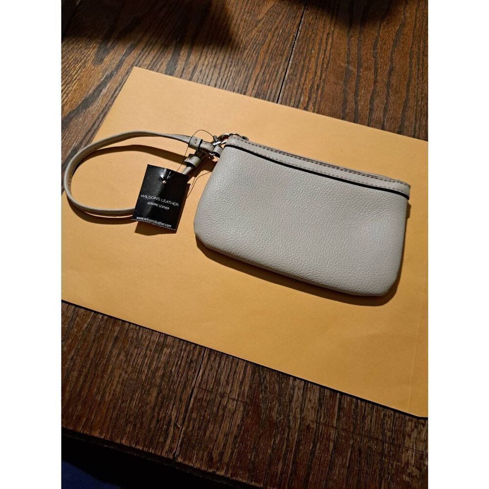 New Wilson Leather W-CASH-WRAP Tan Wristlet Zipper Pouch Bag 67494013 NWT